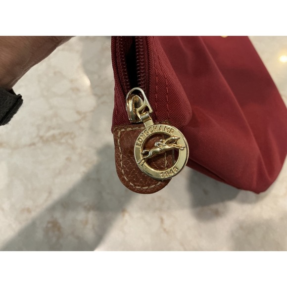 Longchamp Burgundy Red Tote Handbag Purse Top Handle Bag - Picture 7 of 15